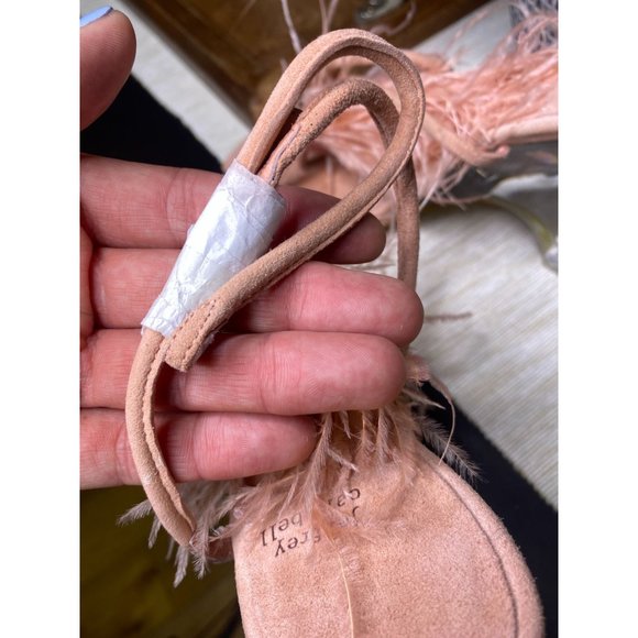 Jeffrey Campbell Flirt-Alot Feather Sandal Peach Clear Women's Size 8 - Picture 9 of 12